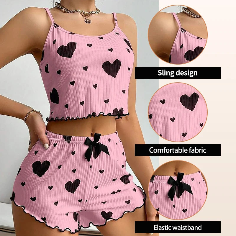 Pijama feminino conjunto com 2 peças